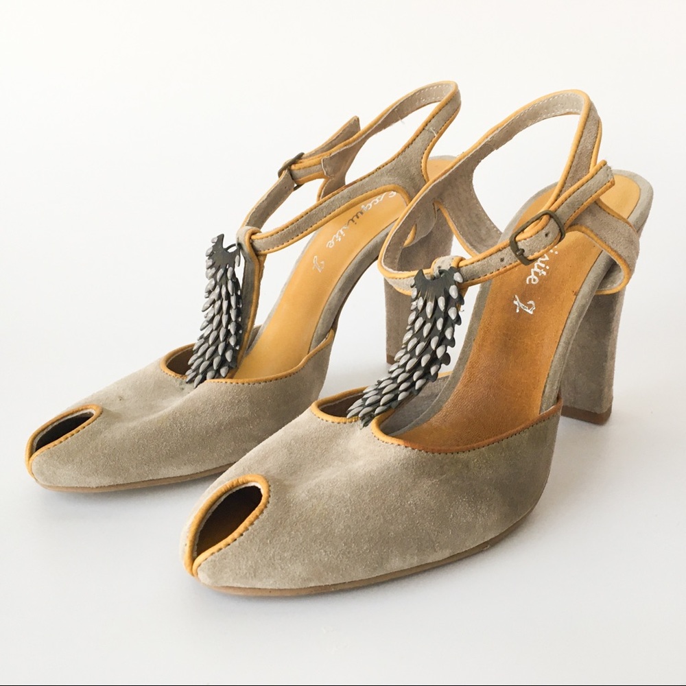 Exquisite J Anthropologie Peep Toe Heels
